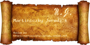 Martiniczky Jermák névjegykártya